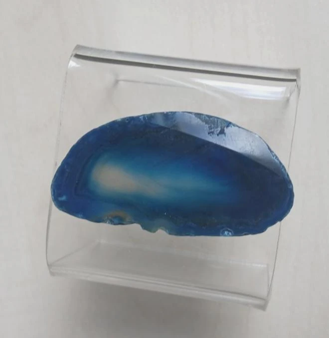 Rodaja de ágata teñida azul 11,94 g / 5 x 2 cm Rio Grande do Sul - Brasil – photo 2